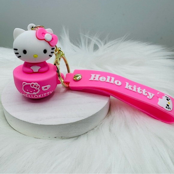 Lip Smacker Hello Kitty Lip Balm with Pink Hello Kitty Key Chain Bundle - Picture 4 of 6